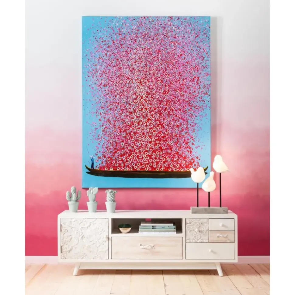 Cuadro En Lienzo Pintado Flower Boat