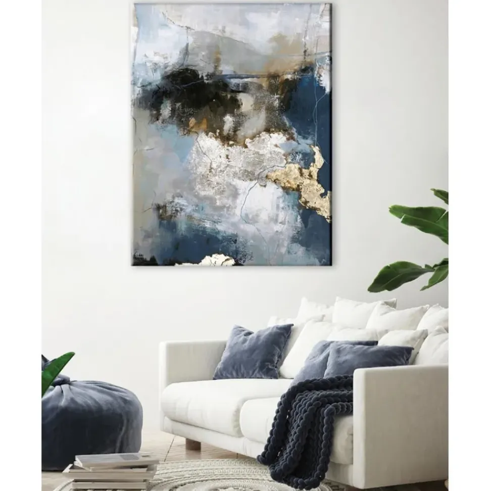 Cuadro En Lienzo Pintado A Mano Waterfall