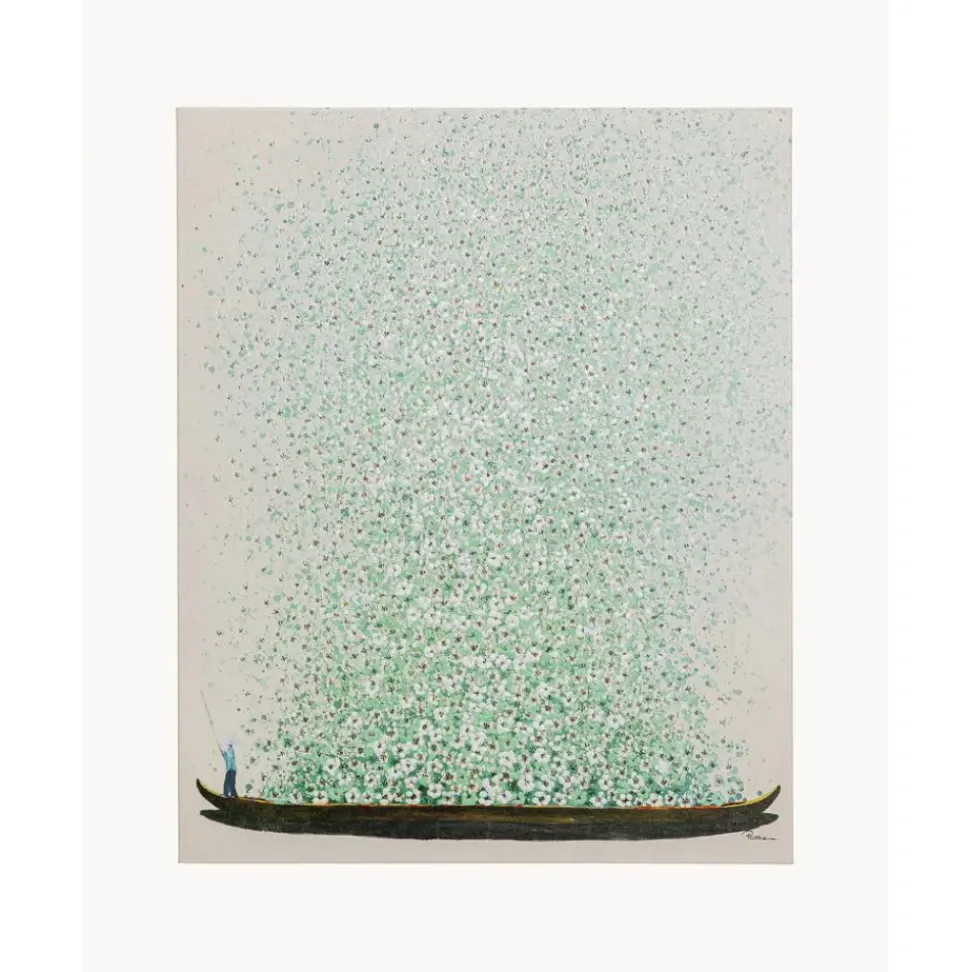 Cuadro Pintado A Mano Flower Boat