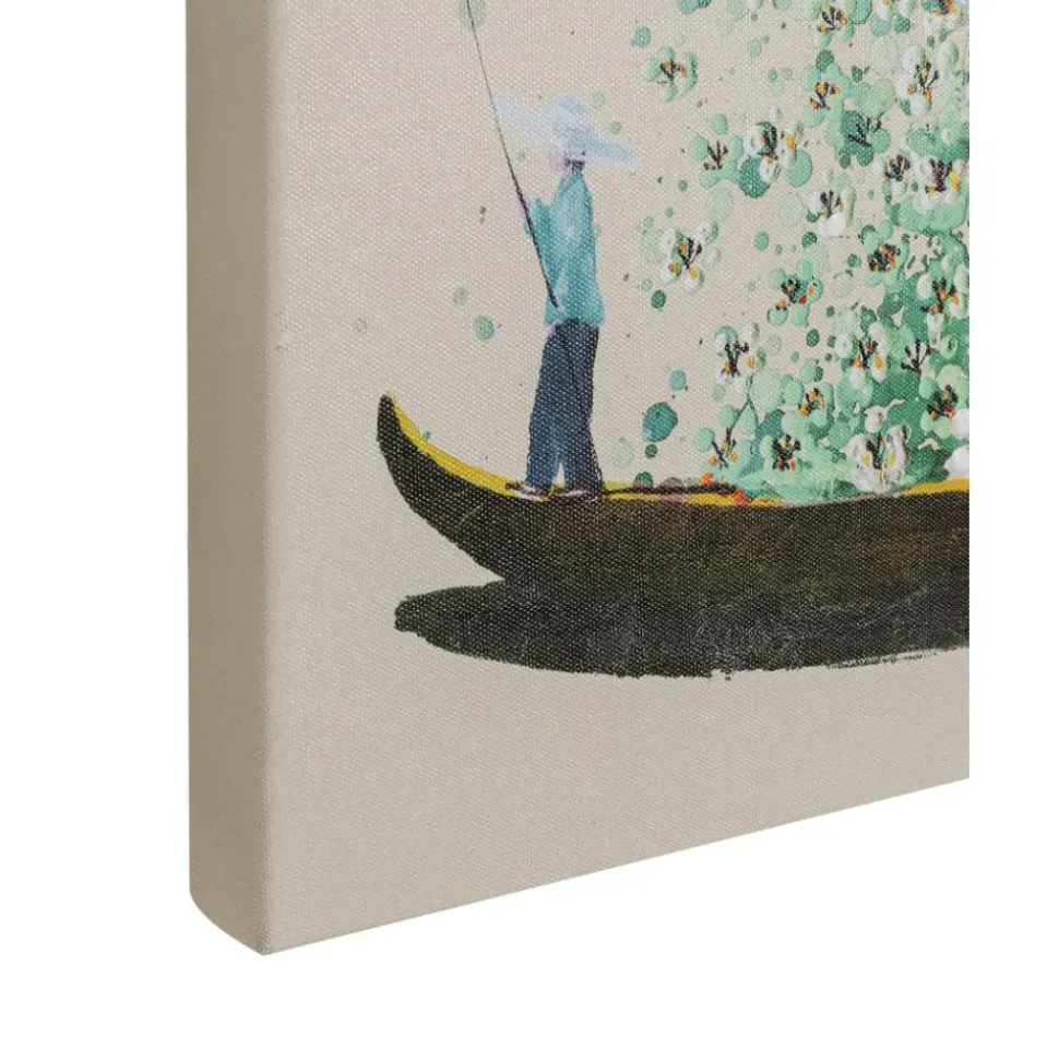 Cuadro Pintado A Mano Flower Boat