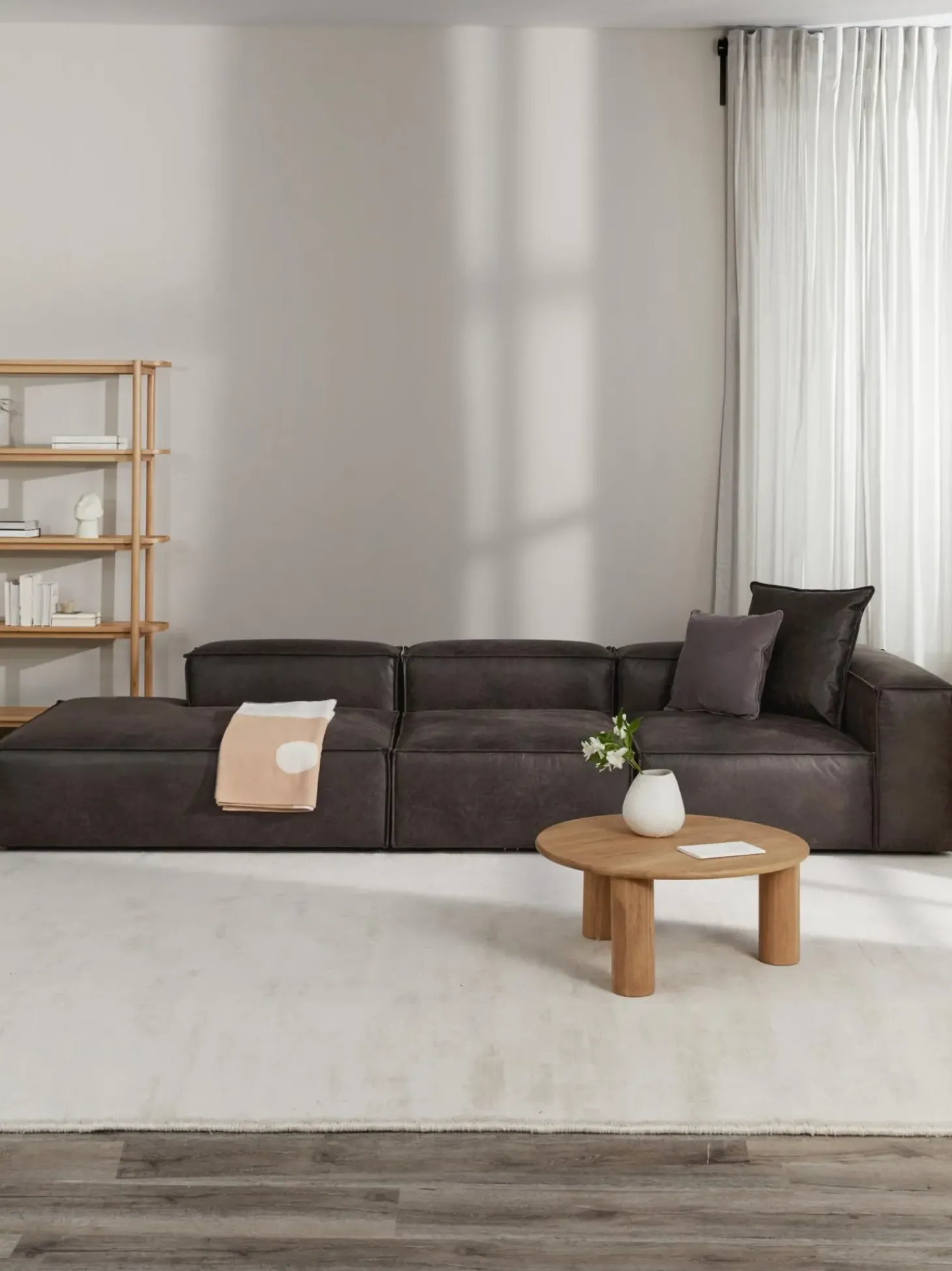 Divan Modular Grande De Cuero Reciclado Lennon