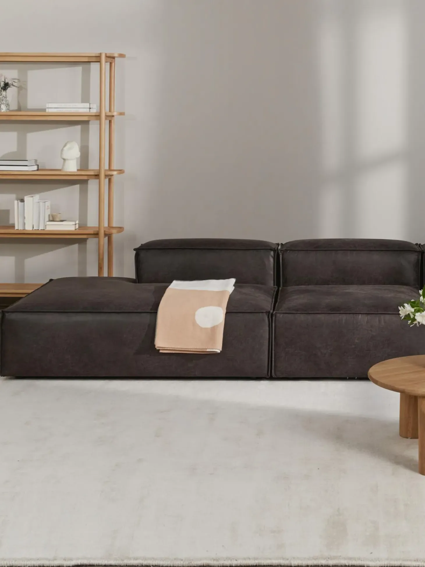 Divan Modular Grande De Cuero Reciclado Lennon