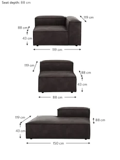 Divan Modular Grande De Cuero Reciclado Lennon