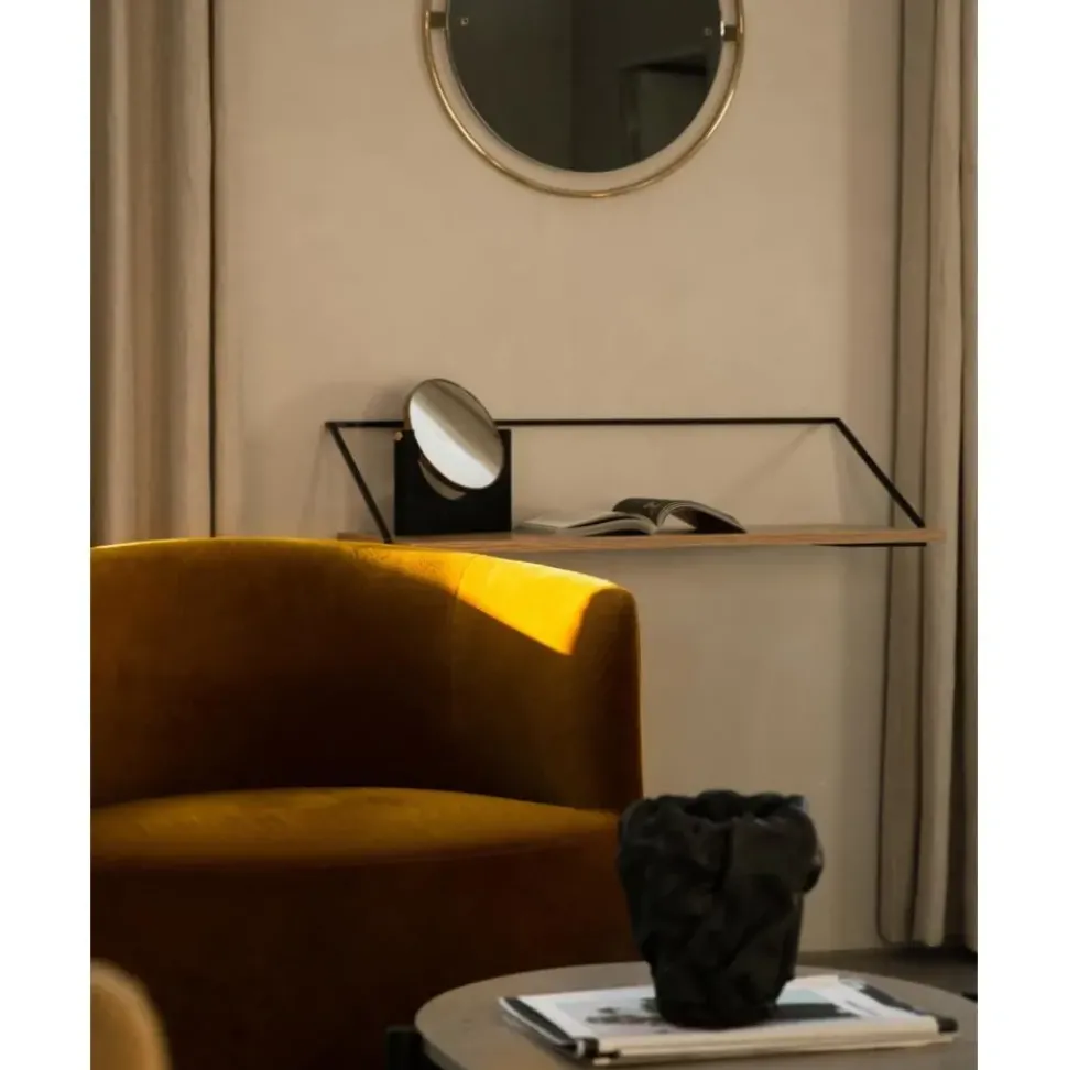 Escritorio De Pared De Madera Y Metal Rail