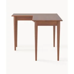 Escritorio Esquinero De Madera De Mango Con Cajones Paul