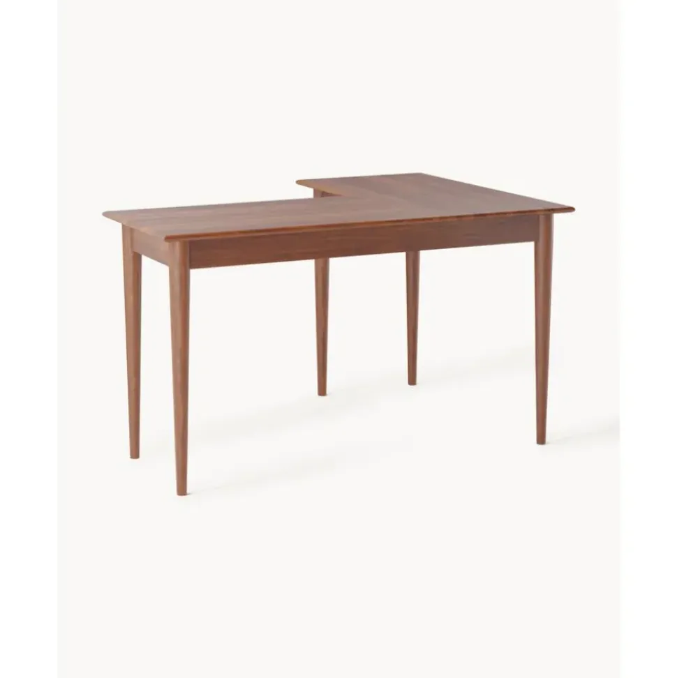 Escritorio Esquinero De Madera De Mango Con Cajones Paul