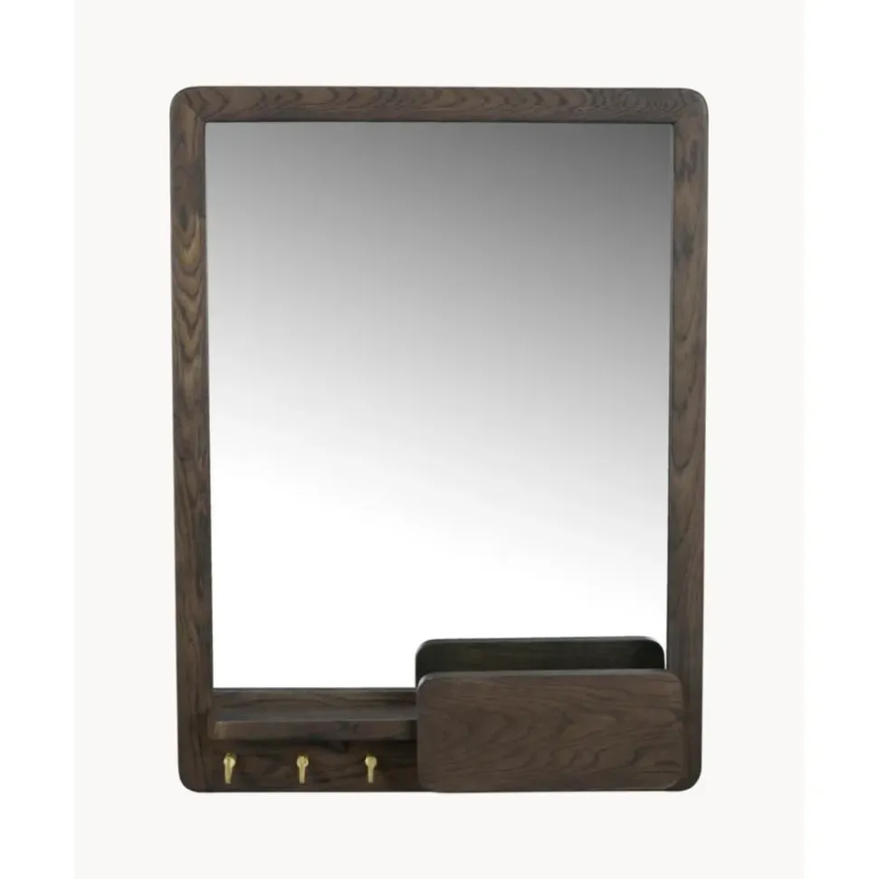 Espejo De Pared Con Estantes De Roble Inverness