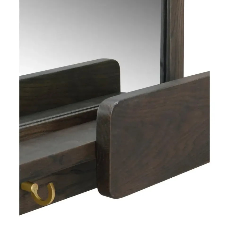 Espejo De Pared Con Estantes De Roble Inverness