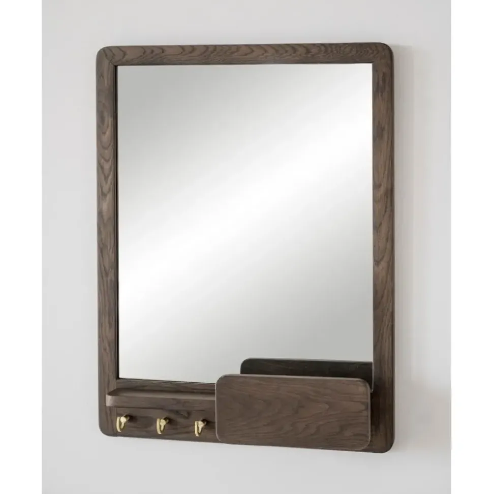 Espejo De Pared Con Estantes De Roble Inverness