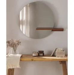 Espejo De Pared Con Estante De Madera Sandro