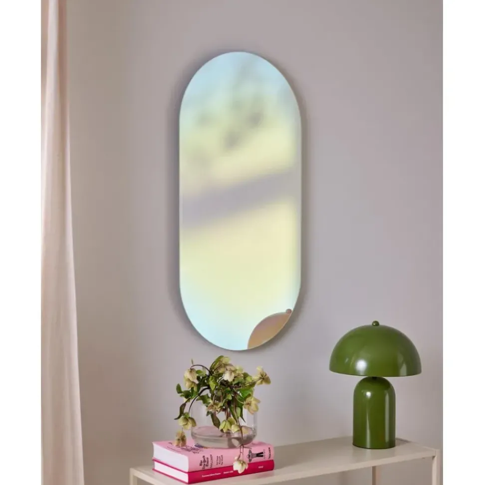 Espejo De Pared De Diseno Iridiscente Ruby