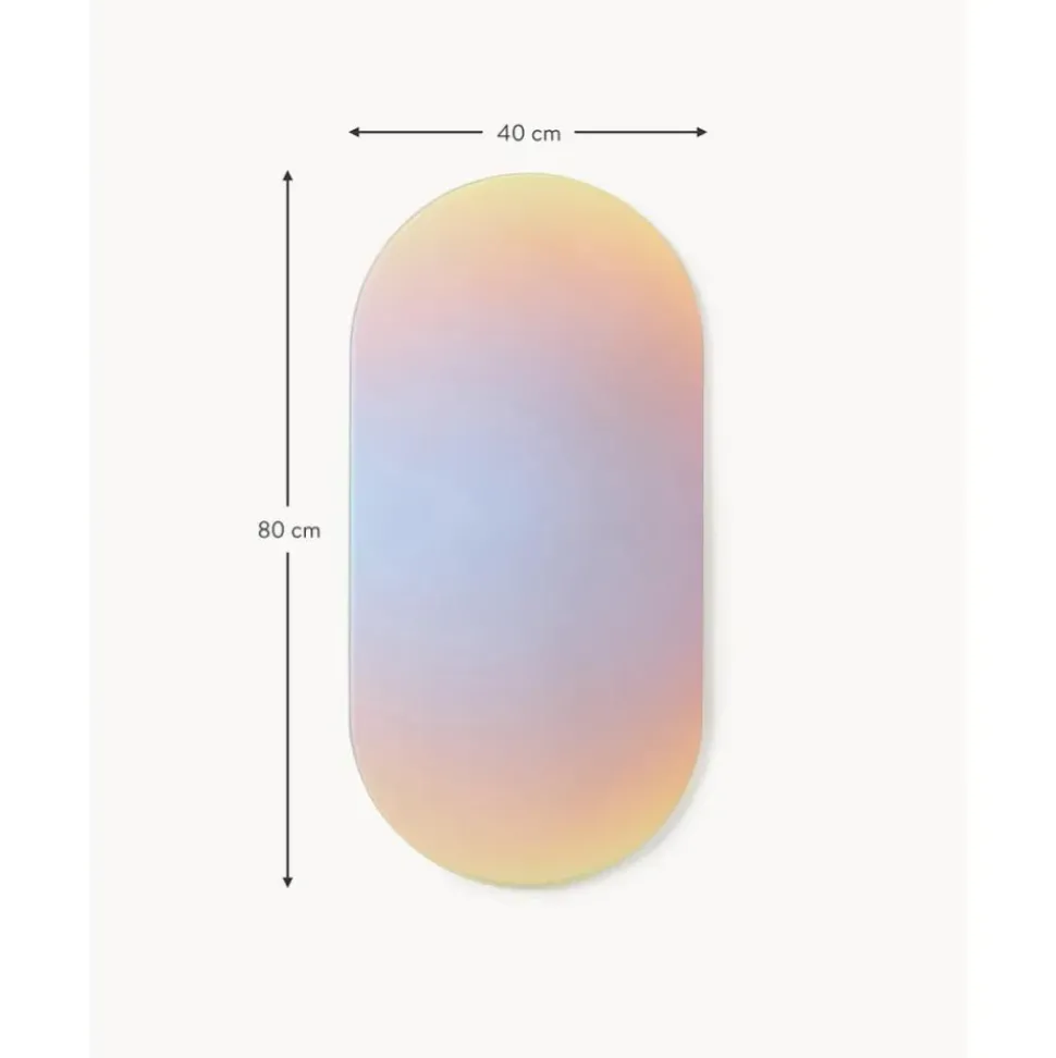 Espejo De Pared De Diseno Iridiscente Ruby