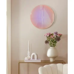 Espejo De Pared De Diseno Iridiscente Ruby