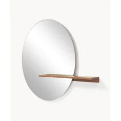 Espejo De Pared Grande Con Estante De Madera Sandro