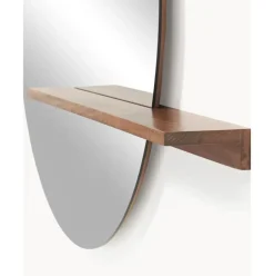 Espejo De Pared Grande Con Estante De Madera Sandro
