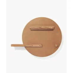 Espejo De Pared Grande Con Estante De Madera Sandro