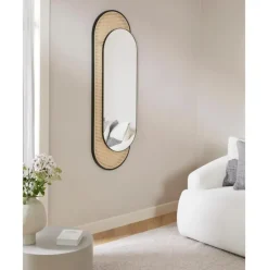 Espejo De Pared Ovalado Con Tejido Vienes Esma