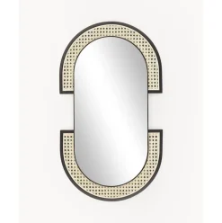 Espejo De Pared Ovalado Con Tejido Vienes Esma