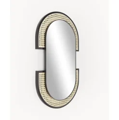 Espejo De Pared Ovalado Con Tejido Vienes Esma