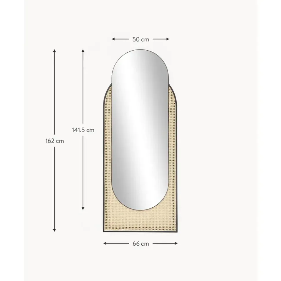Espejo De Pared Ovalado Con Tejido Vienes Esma