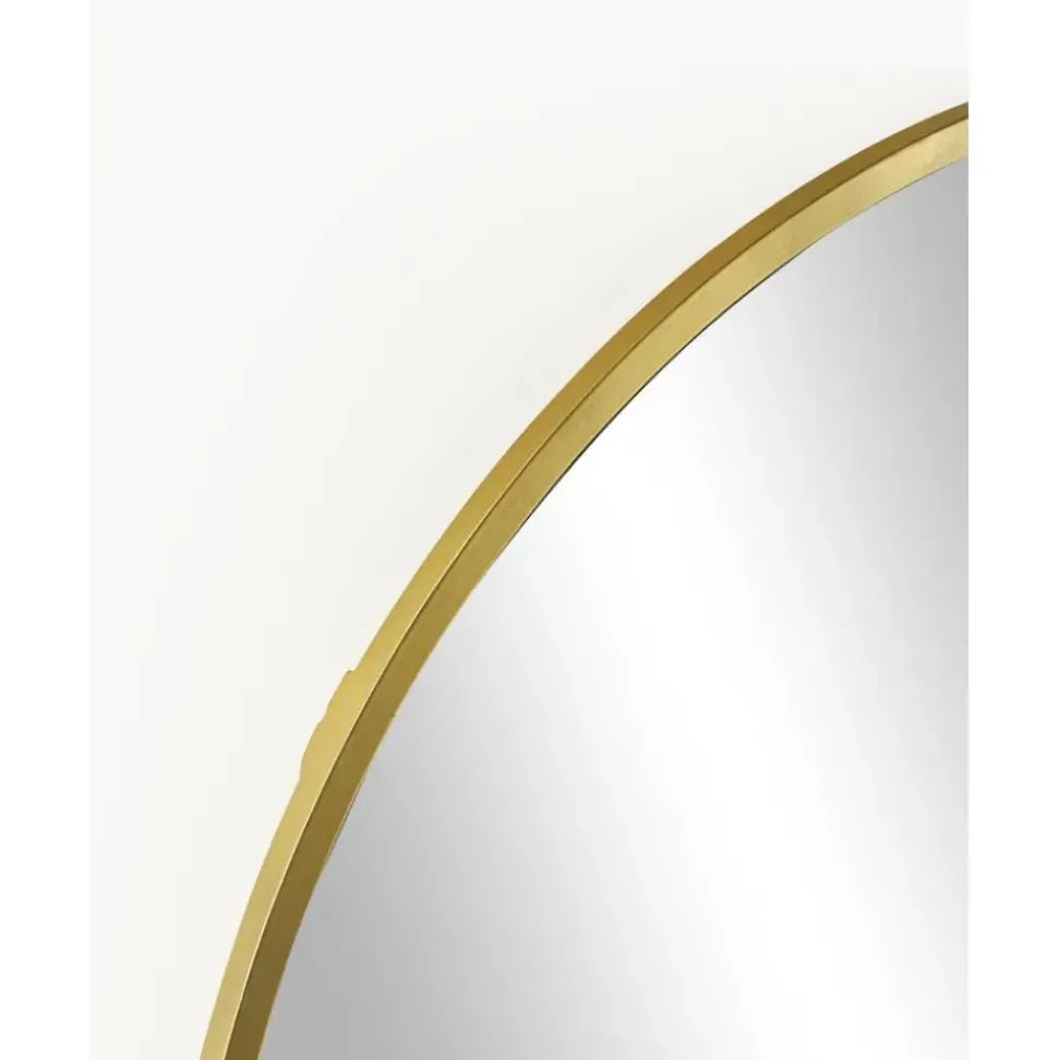 Espejo De Pared Ovalado Verena, Con Estante De Marmol