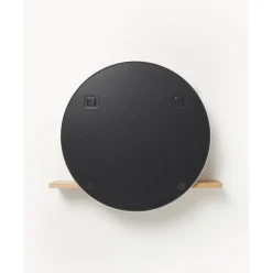 Espejo De Pared Redondo Con Estante De Madera Kenny