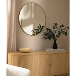 Espejo De Pared Redondo De Roble Avery