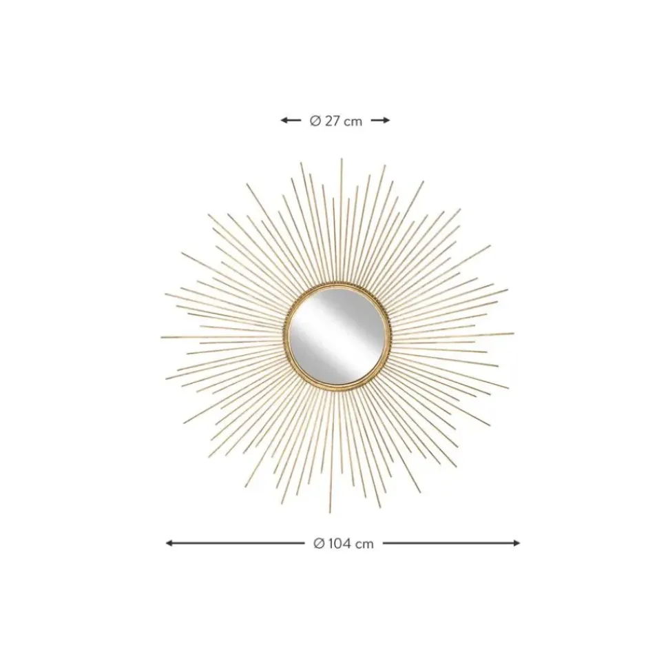 Espejo De Pared Redondo De Metal Ella