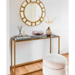 Espejo De Pared Redondo De Metal Dinus