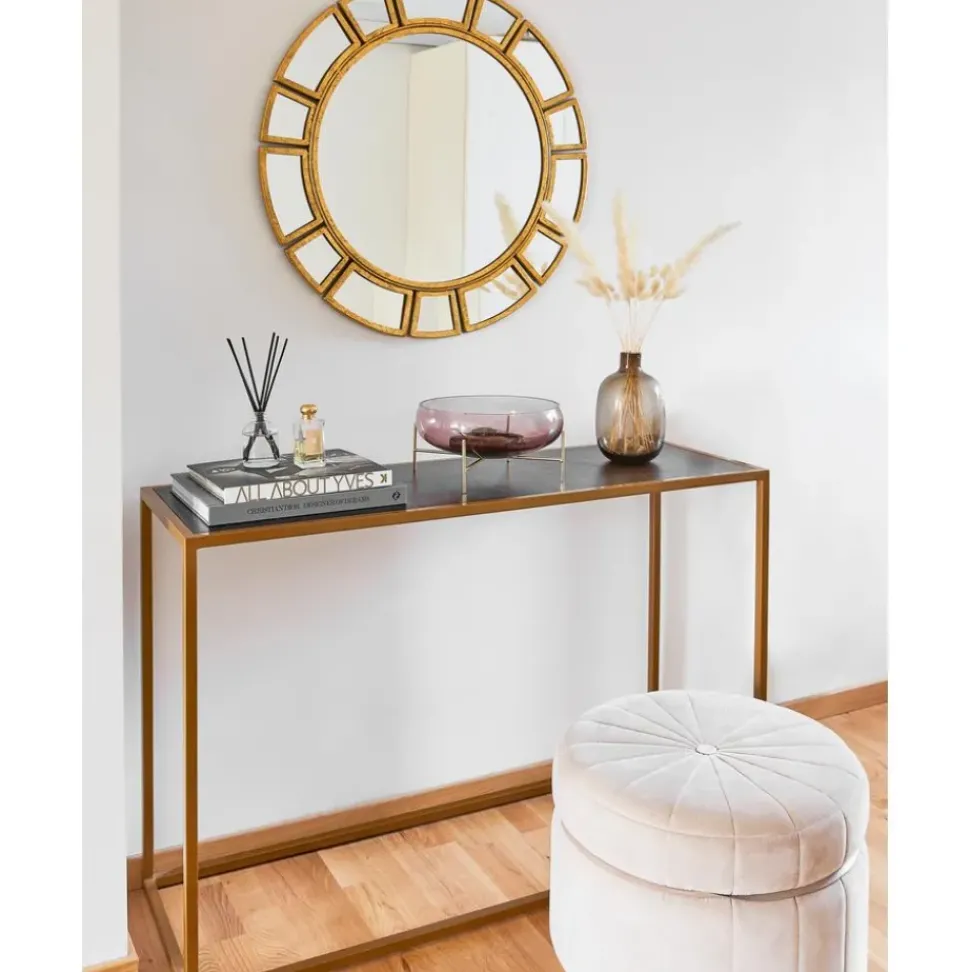 Espejo De Pared Redondo De Metal Dinus