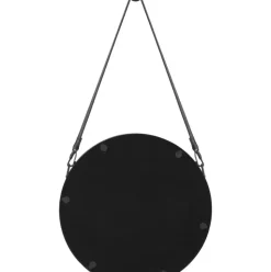 Espejo De Pared Redondo Liz, Con Correa De Cuero