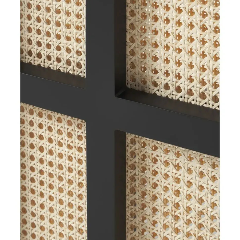 Espejo De Pie Con Biombo De Ratan Aura