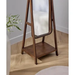 Espejo De Pie Con Estante De Madera Matteo