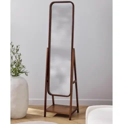 Espejo De Pie Con Estante De Madera Matteo