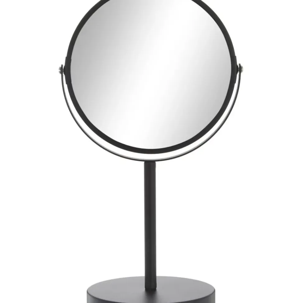 Espejo Tocador Redondo De Metal Classic, Con Aumento