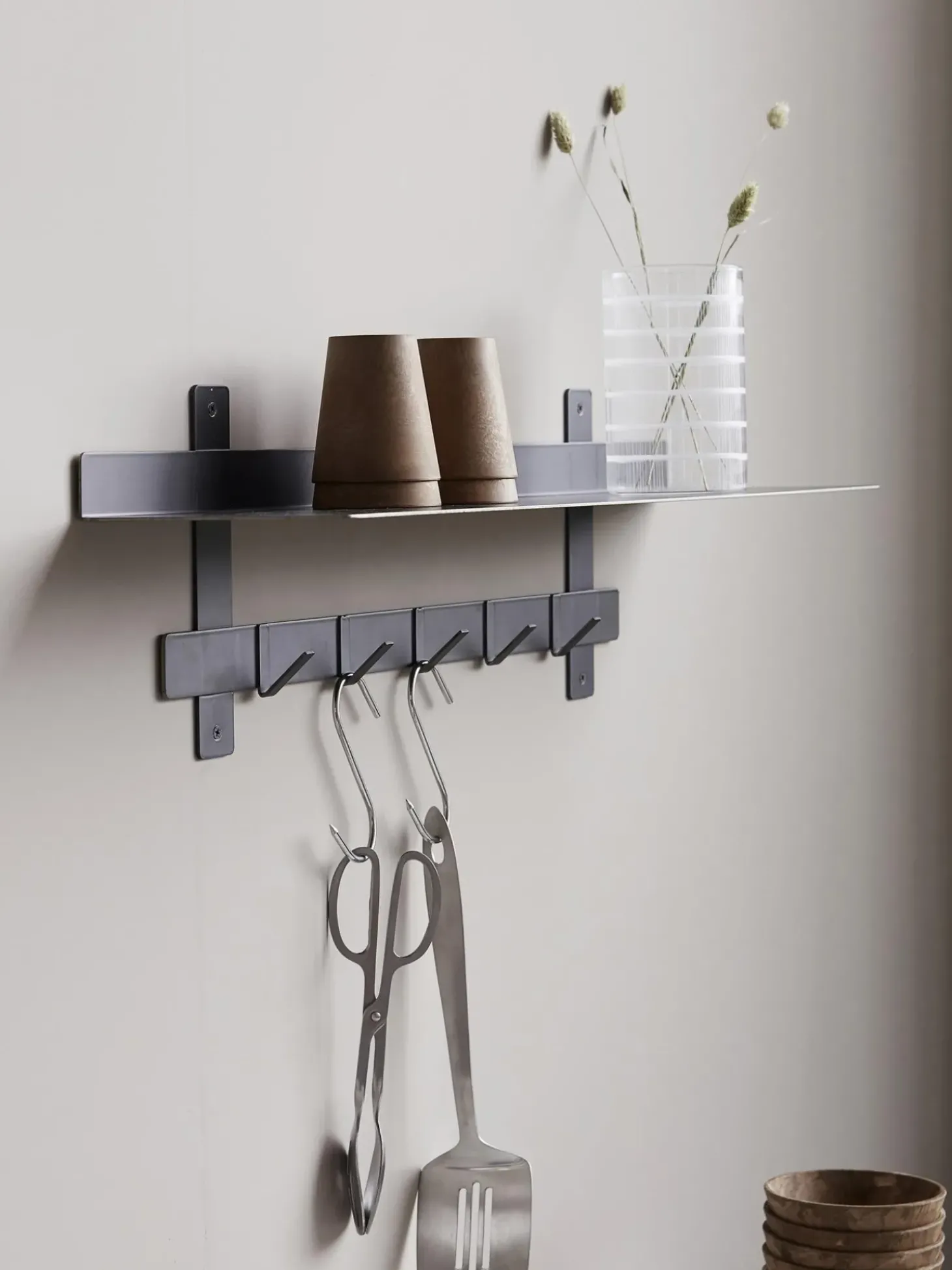 Estante De Pared De Metal Tag, 5 Ganchos