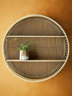 Estante De Pared Redondo De Bambu Bentra