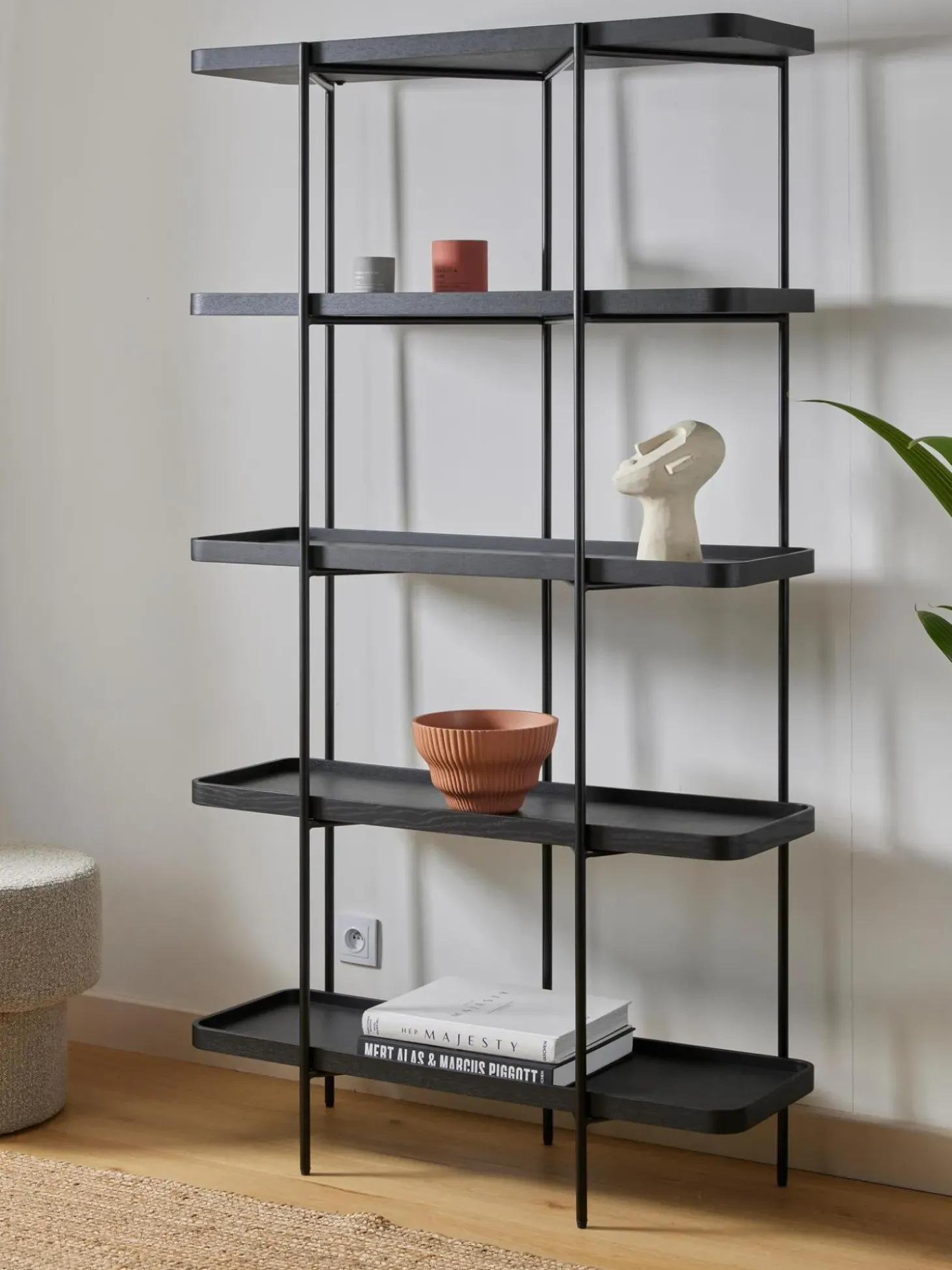 Estanteria Grande De Madera Y Metal Renee