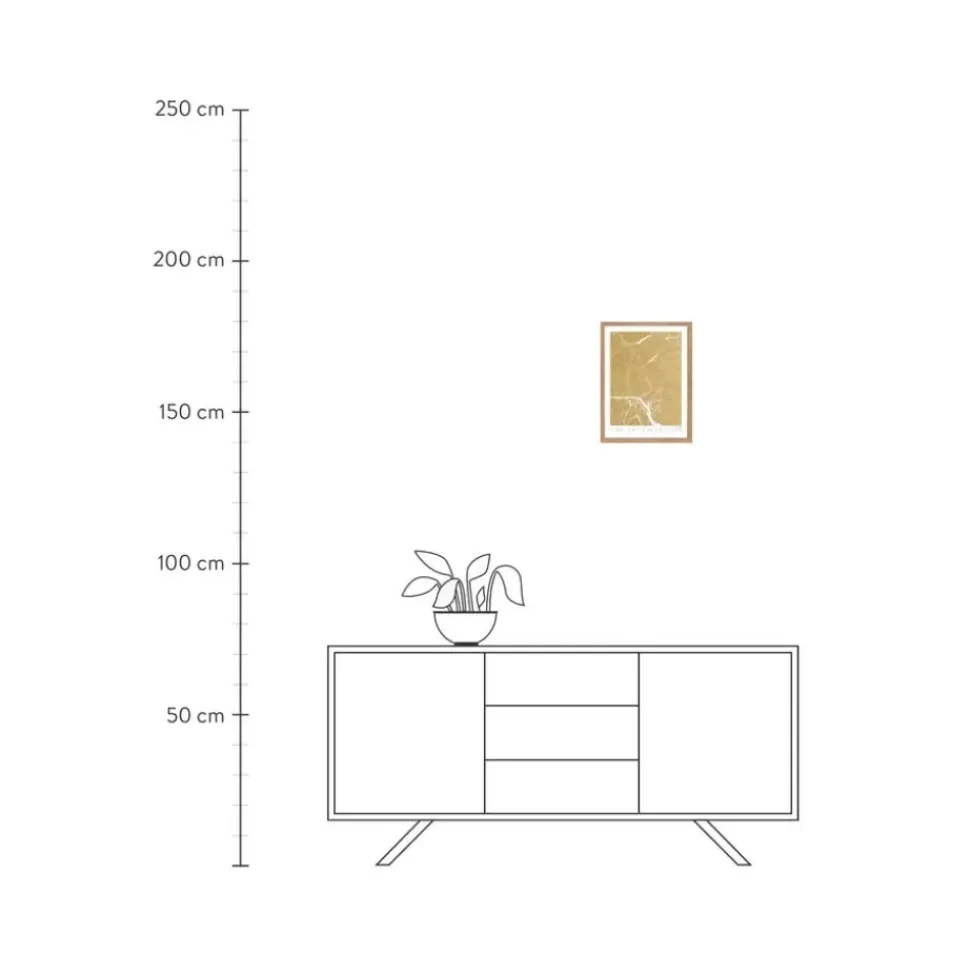 Impresion Digital Enmarcada Gold Marble