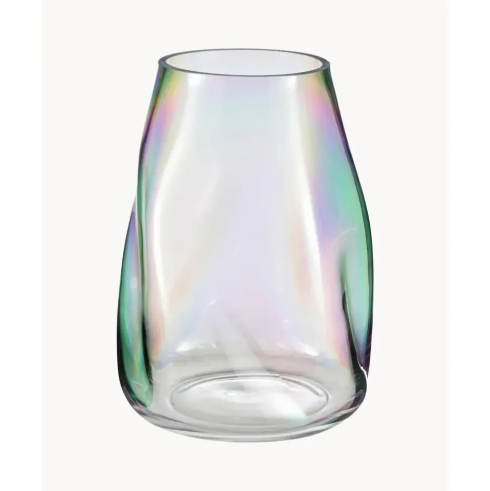 Jarron Artesanal De Vidrio Iridiscente Rainbow