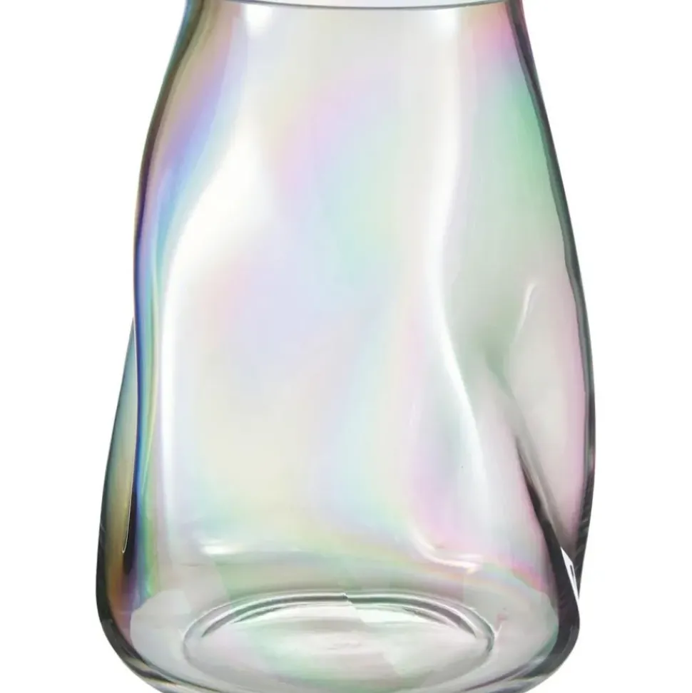 Jarron Artesanal De Vidrio Iridiscente Rainbow