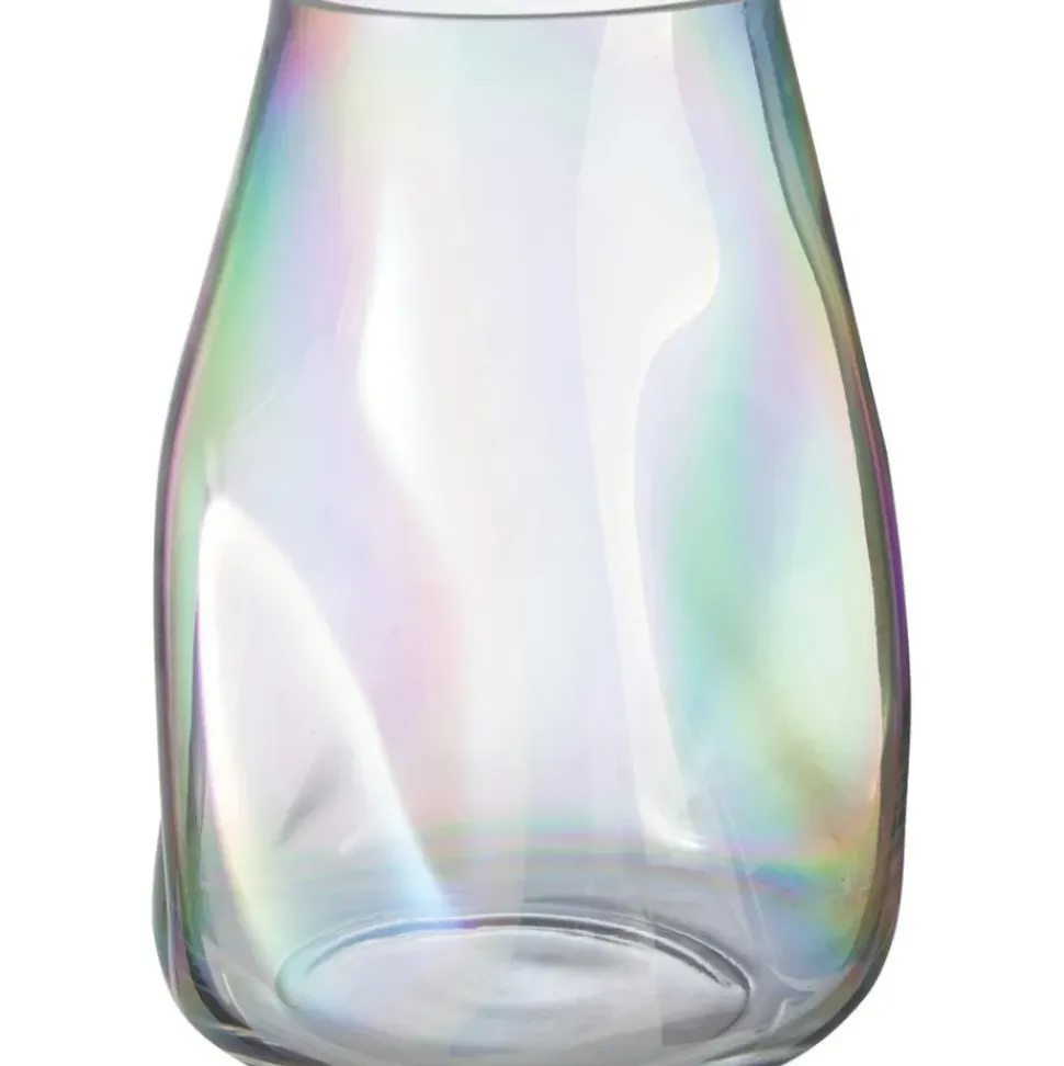 Jarron Artesanal De Vidrio Iridiscente Rainbow