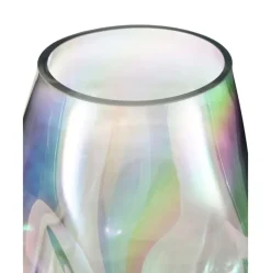 Jarron Artesanal De Vidrio Iridiscente Rainbow