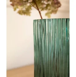 Jarron De Vidrio Con Base De Metal Lene