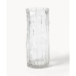 Jarron De Vidrio Con Relieves Elli