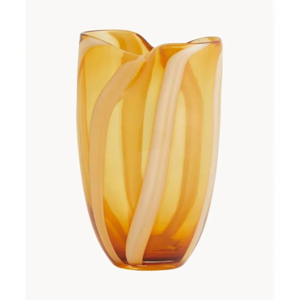 Jarron De Vidrio Pintado Artesanalmente Halki