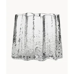 Jarron De Vidrio Soplado Artesanalmente Con Relieves Gry