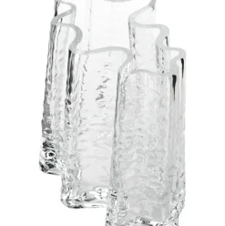 Jarron De Vidrio Soplado Artesanalmente Con Relieves Gry