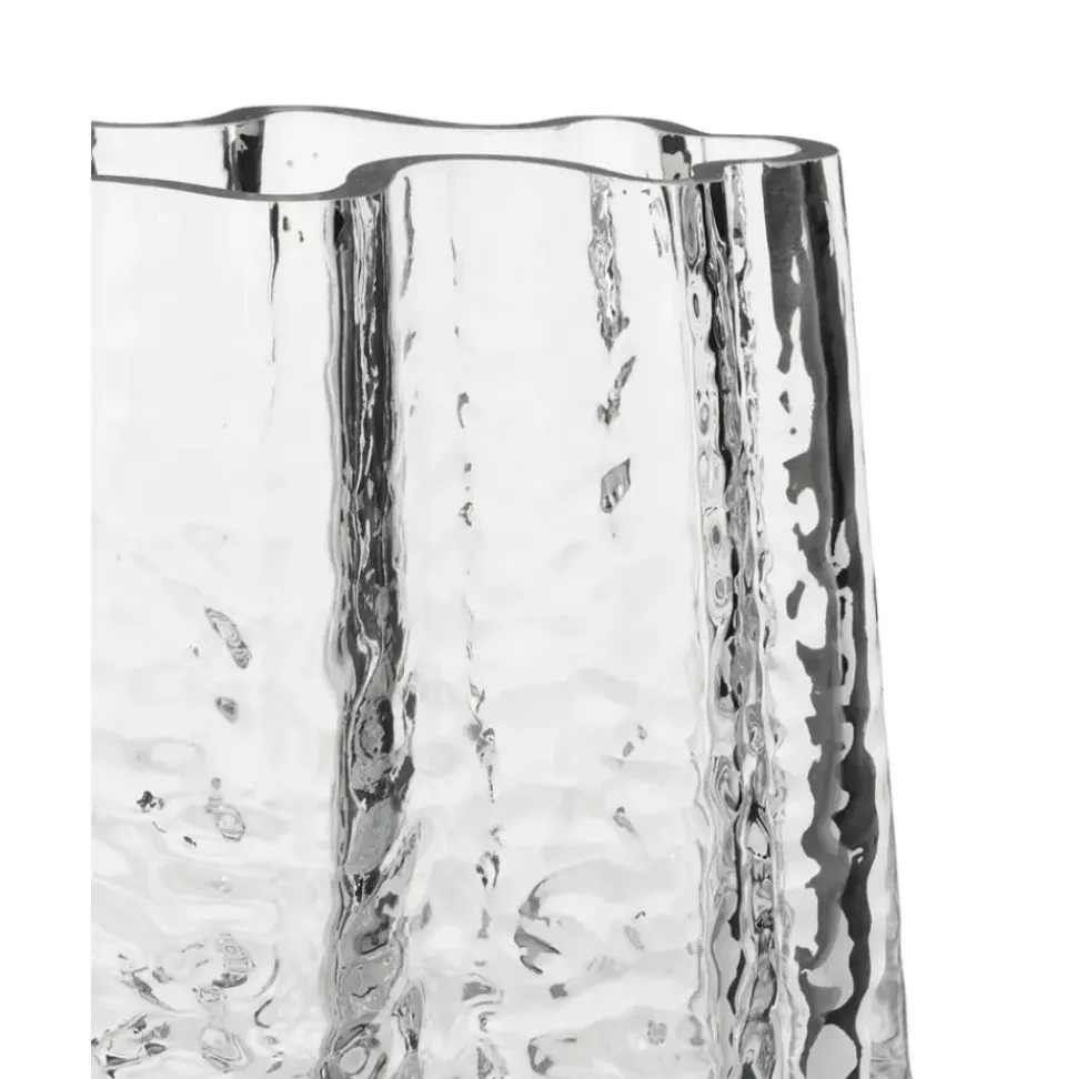 Jarron De Vidrio Soplado Artesanalmente Con Relieves Gry