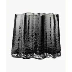 Jarron De Vidrio Soplado Artesanalmente Con Relieves Gry